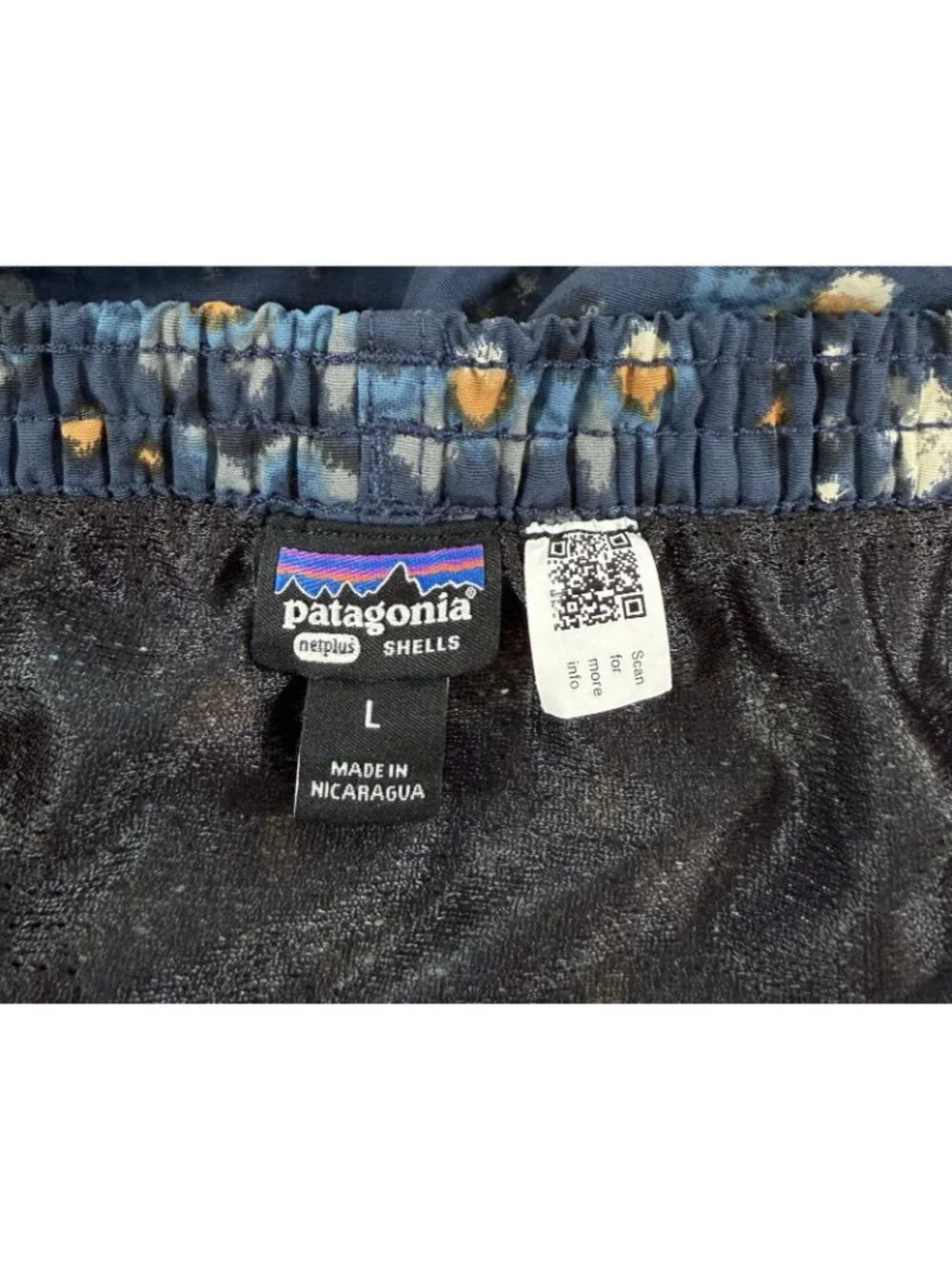 Patagonia Mens Baggies Shorts Size Large Swim Trunks Blue Aztec Print